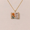 Brass Enamel Book Pendant Necklaces for Women KK-CBAF5B9-01G-10-1