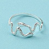 304 Stainless Steel Snake Wrap Open Cuff Ring RJEW-T023-82S-1