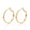 Oval Brass Hoop Earrings EJEW-T047-97G-1