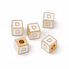 Rack Plating Brass Enamel Beads KK-B060-04G-04D-3