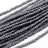 Faceted Rondelle Full Rainbow Plated Electroplate Glass Beads Strands X-EGLA-M004-2mm-A02-1