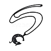 304 Stainless Steel Hollow Moon Cat Shaped Pendant Box Chain Necklaces NJEW-M010-06-2