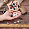 Painted Natural Wood Beads WOOD-YS0001-01-6
