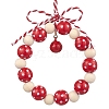 Wreath Wood Beads Pendant Decorations HJEW-TA00302-1