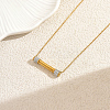 Stainless Steel Crystal Rhinestone Bar Pendant Necklaces for Women Daily Wear UA6063-2