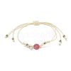 Sunflower Alloy Enamel Charms Braided Bracelets BJEW-A016-02-1