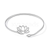 Hollow Out Lotus 304 Stainless Steel Open Cuff Bangles for Women BJEW-G701-01P-2