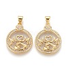 Brass Micro Pave Clear Cubic Zirconia Pendants ZIRC-Z005-05-1