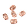 Eco-friendly Brass Micro Pave Cubic Zirconia Multi-strand Links KK-D076-02B-RG-2