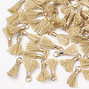 Polycotton(Polyester Cotton) Tassel Pendant Decorations FIND-S275-06G-2