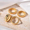 Wave Texture 304 Stainless Steel Finger Rings WGA78FE-02-1