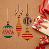 9Pcs Christmas Light Ball PET Hollow Out Drawing Painting Stencils DIY-MA0006-28-3