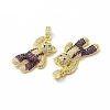 Brass Micro Pave Cubic Zirconia Pendants KK-A180-40G-3