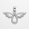 Angel Brass Micro Pave Cubic Zirconia Pendants ZIRC-F011-28P-FF-1