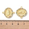 Rack Plating Brass Cubic Zirconia Virgin Mary Oval Connector Charms KK-C084-35B-G-3