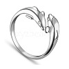 SHEGRACE Newest Vogue Design Dolphin 925 Sterling Silver Cuff Rings JR27A-1