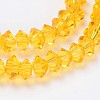 Faceted Bicone Transparent Glass Bead Strands GLAA-J083-A-2