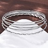 5Pcs 304 Stainless Steel Bangle Set for Women BJEW-S162-01A-P-3