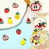 5Pcs 5 Styles Glass Seed Beaded Pendants PALLOY-CJ00126-3