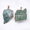 Electroplate Natural Amazonite Pendants G-T112-13D-2