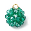 Handmade Nylon Wired Glass Beaded Pendants with Glass Pearl Round Bead PALLOY-CJ00105-2