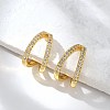 Clear Cubic Zirconia Double Line Cuff Earrings EJEW-R150-14G-1