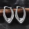 304 Stainless Steel Oval Hoop Earrings for Women EJEW-A125-31S-1