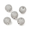 CZ Brass Micro Pave Cubic Zirconia Round Beads LS-ZIRC-L017-05P-3