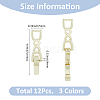 SUPERFINDINGS 12Pcs 3 Colors Brass Fold Over Clasps KK-FH0007-44-2