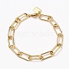 Brass Paperclip Chain Bracelets BJEW-H537-10G-6