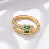 Brass Micro Pave Cubic Zirconia Finger Rings RJEW-C120-30B-G-2