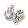 Brass Micro Pave Cubic Zirconia Charms KK-L075-014P-2