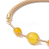 Natural Mixed Gemstone Round Beaded Slider Bracelets BJEW-JB11054-4