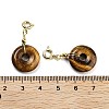 Natural Tiger Eye Donut Pendant Decorations G-P537-04G-03-3