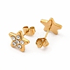 Crystal Rhinestone Star Stud Earrings EJEW-C004-14G-2