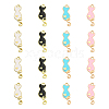 40Pcs 4 Colors Alloy Enamel Pendants ENAM-CJ0002-29-1