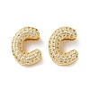 Rack Plating Brass Micro Pave Cubic Zirconia Slide Charms KK-C084-34G-C-1