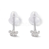 Anti-Tarnish Rhodium Plated 999 Sterling Silver Flower Stud Earrings for Women EJEW-S215-02P-2