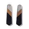 Opaque Resin & Walnut Wood Pendants RESI-M027-06H-1