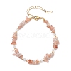 Natural Sunstone Chip Beaded Bracelets for Women BJEW-JB11742-02-2