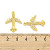 Rack Plating Brass Micro Pave Clear Cubic Zirconia Airplane Connector Charms KK-P270-17G-3