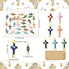 28Pcs 7 Colors Brass Enamel Connector Charms KK-FS0002-04-4