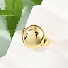 Oval Brass Open Cuff Rings for Women RJEW-G343-16G-3