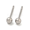 304 Stainless Steel with 201 Stainless Steel Smooth Round Ball Stud Earring Findings STAS-O004-08A-P-1