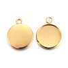 Rack Plating 304 Stainless Steel Pendant Cabochon Settings LS-X-STAS-F191-14G-D-2