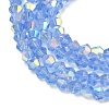 Electroplate Transparent Glass Beads Strands EGLA-K015-18X-3