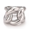 Non-Tarnish 304 Stainless Steel Twist Oval Chunky Ring RJEW-B040-15P-2