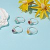 4Pcs 4 Style Natural & Synthetic Mixed Gemstone Round Finger Rings Set RJEW-TA00057-2