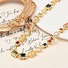 Brass Colorful Cubic Zirconia Cup Chain Oval & Rectangle Necklaces for Women NJEW-M079-05G-3