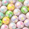 UV Plating Rainbow Iridescent Acrylic Beads OACR-K003-004-2